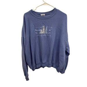 VTG Jerzees Womens San Francisco Embroidered Graphic Sweatshirt Size 2X‎ Blue